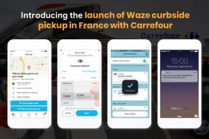 présentation du service entre Carrefour et Waze stratégie Web-to-store